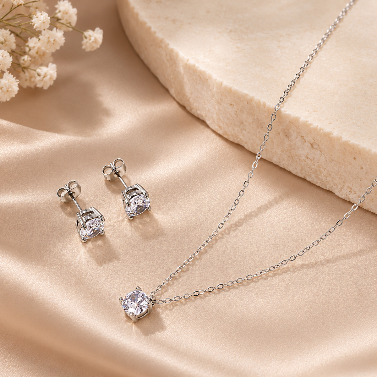 Clara Zirconia Necklace & Earring Set
