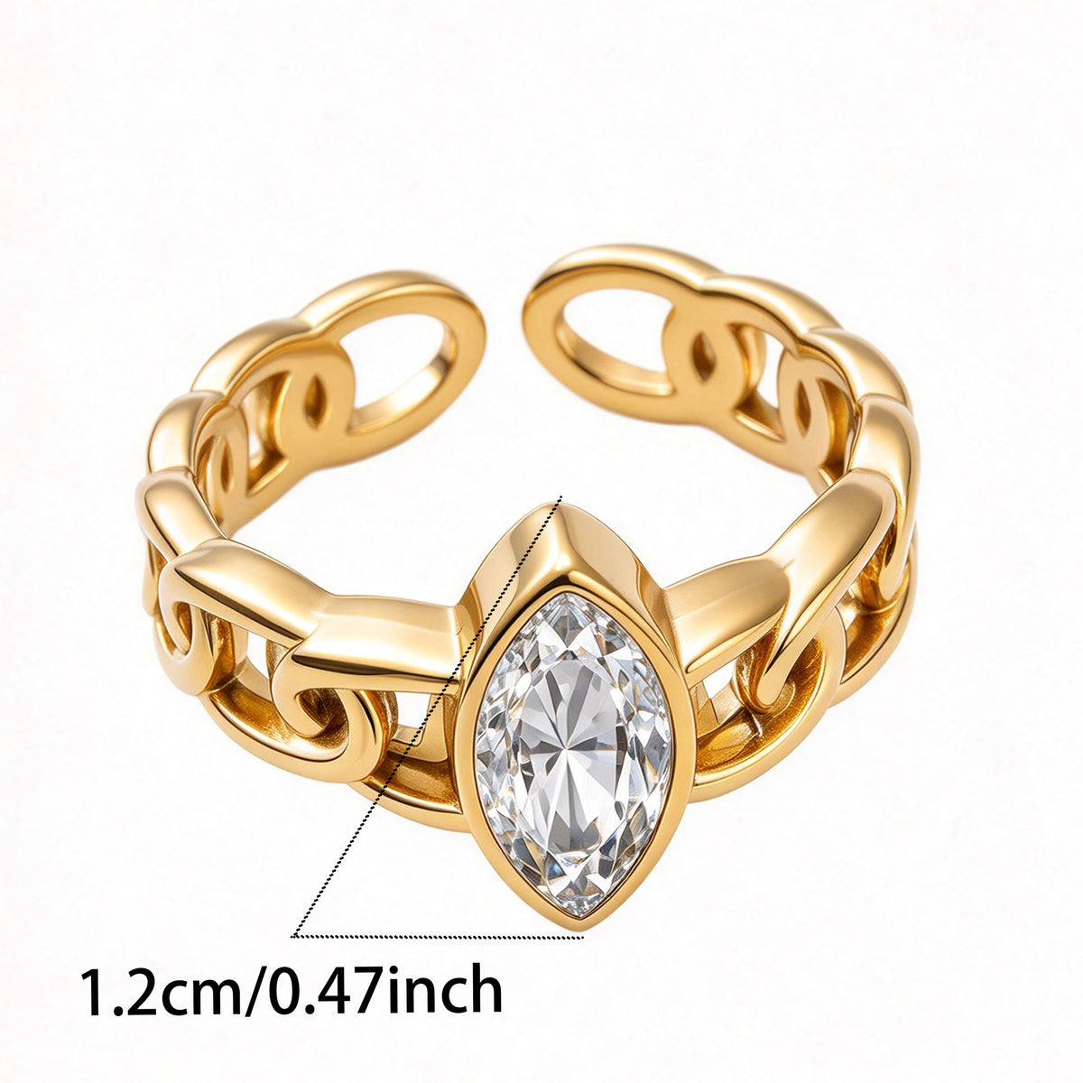 Pear Chain Open Ring ( Adjustable )