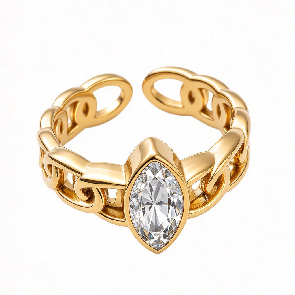 Pear Chain Open Ring ( Adjustable )