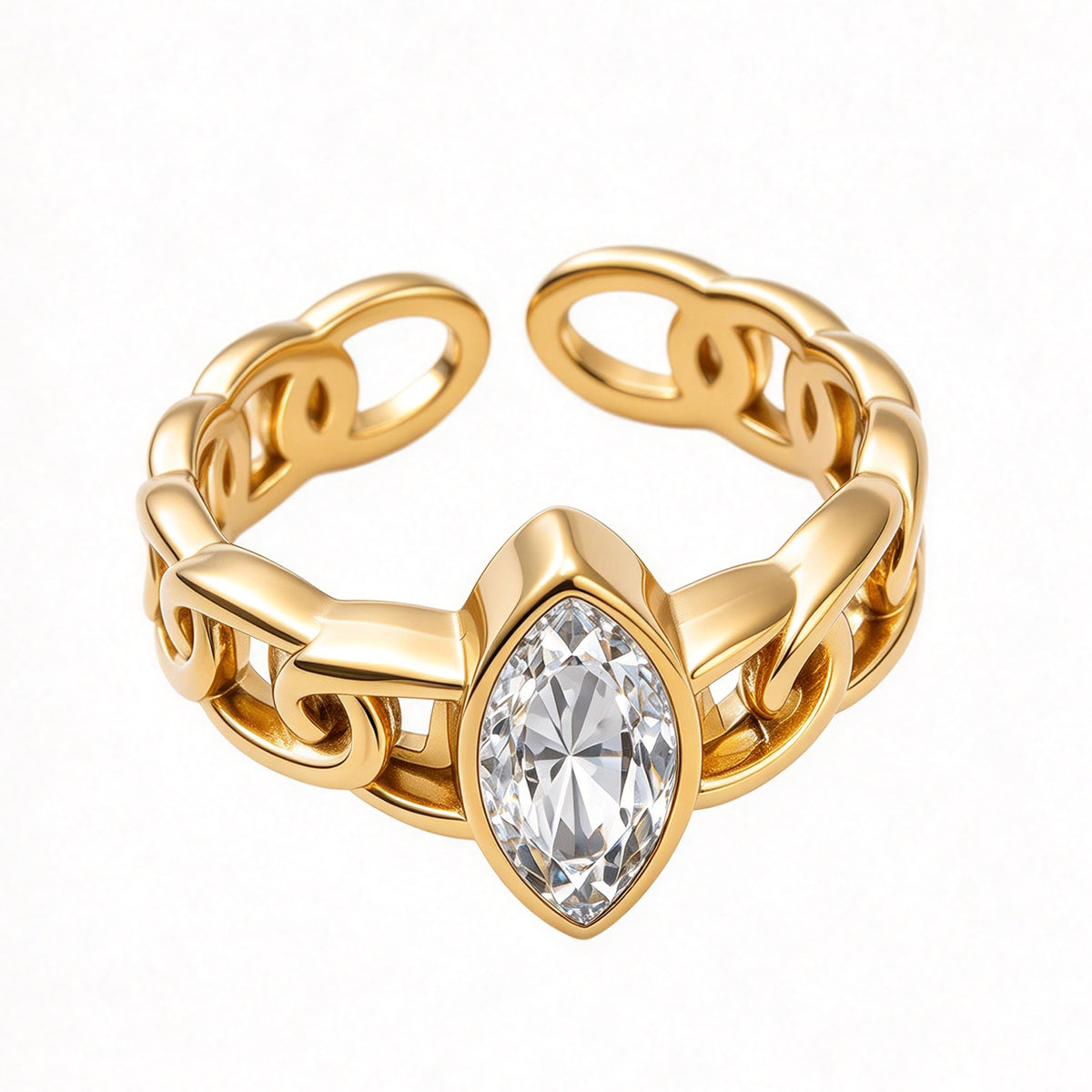 Pear Chain Open Ring ( Adjustable )