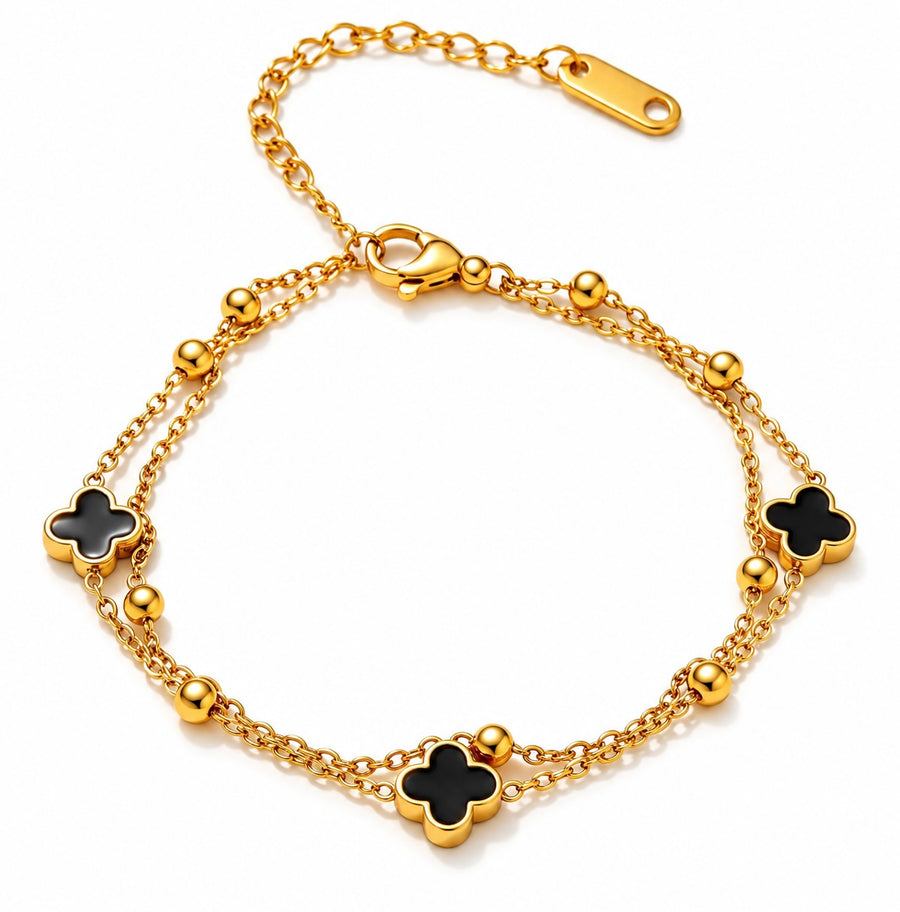 Midnight Clover Bracelet