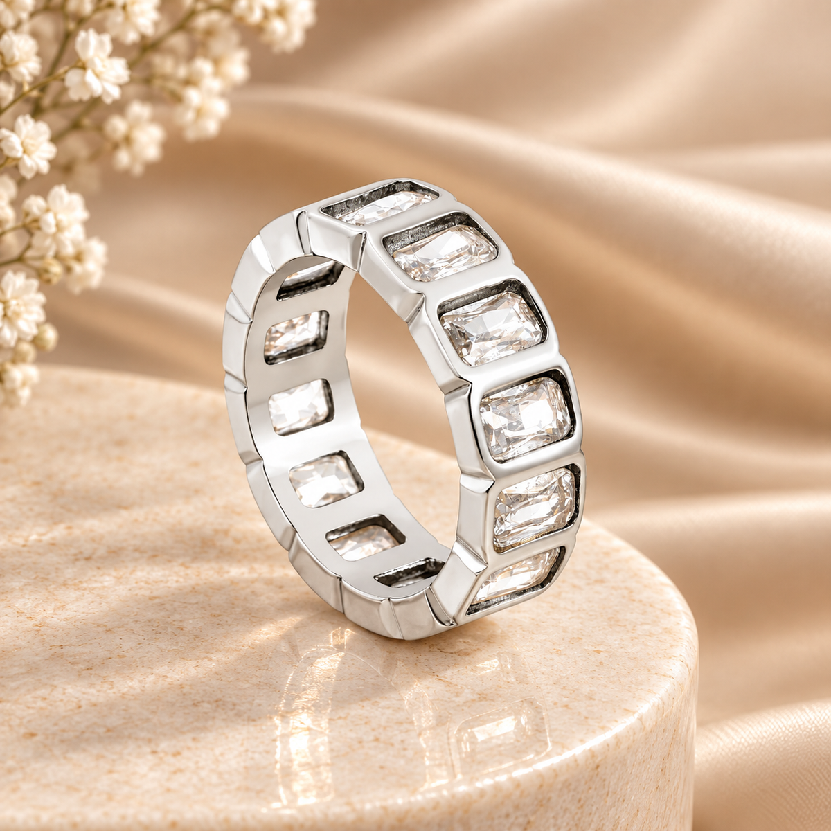 Amara Silver Crystal Ring