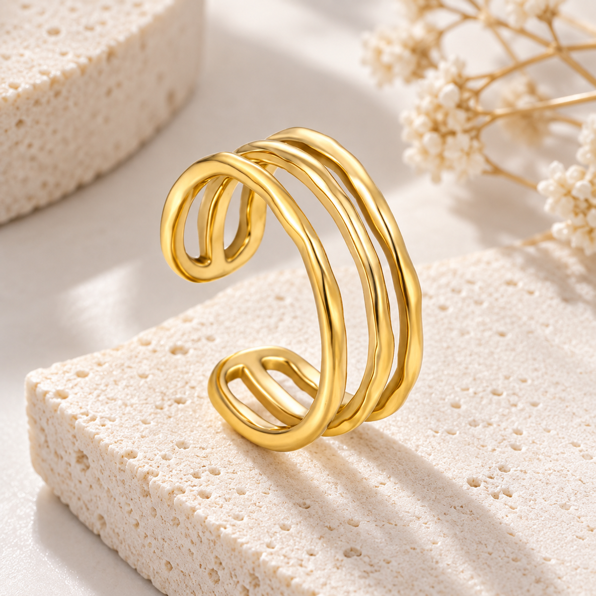 Golden Wave Ring