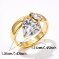 Heart & Oval Gold Ring
