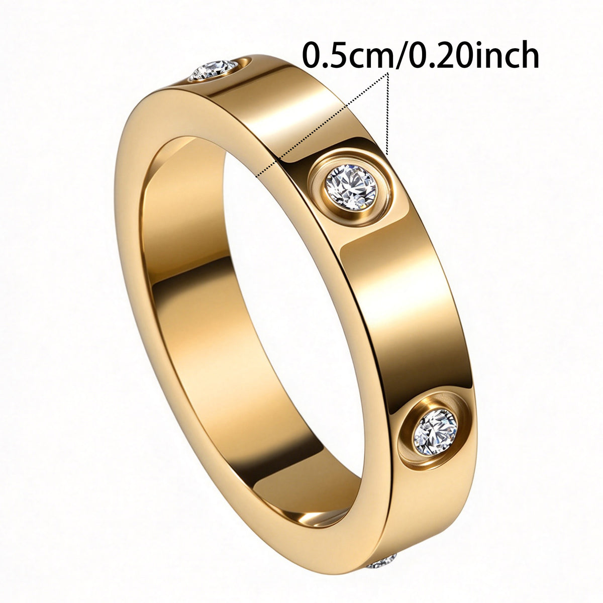 Gold & Round Stone Ring