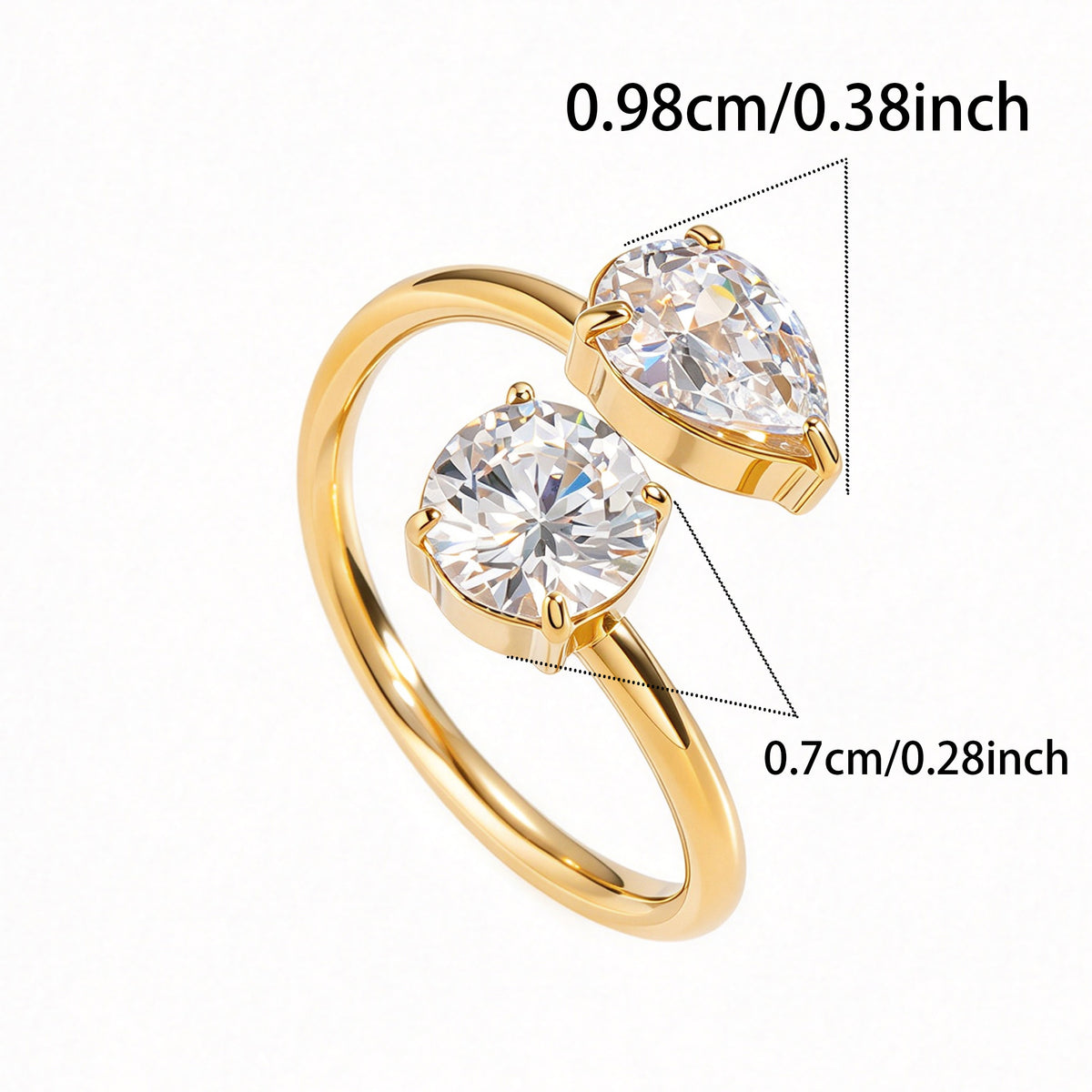 Double Crystal Ring ( Adjustable )