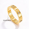 Thin Crystal Gold Ring