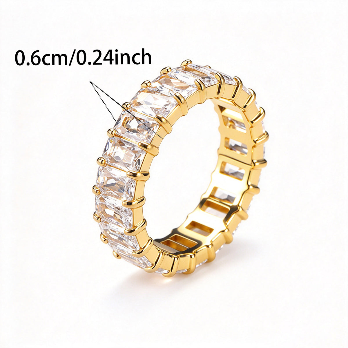 Golden Crystal Band Ring